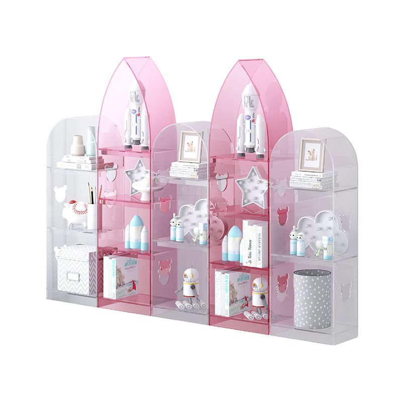 Closed Back Standard Bookshelf Acrylic Bookcase with Rectangular Shelves for Study Room