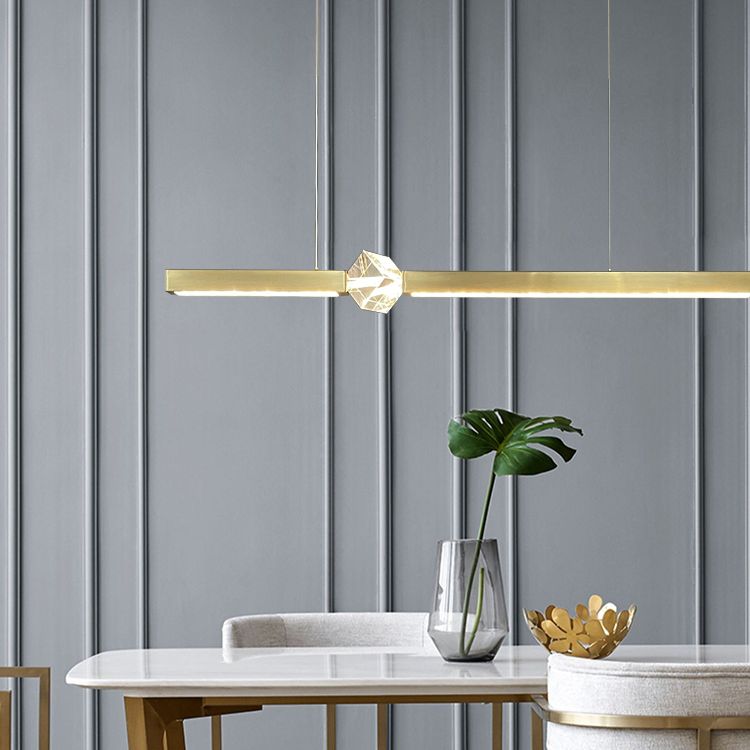 Dining Room Modern Island Lighting LED Linear Metal Pendant Light with 1 Light