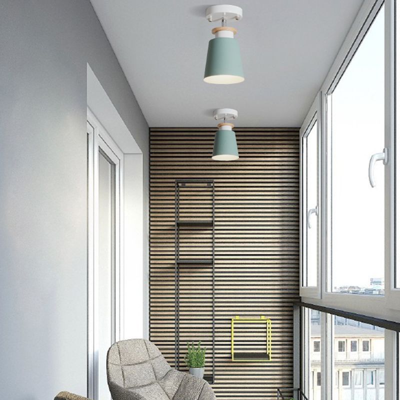 1-lichts plafondverlichting Scandinavische stijl metalen kegel semi-inbouwverlichting voor woonkamer