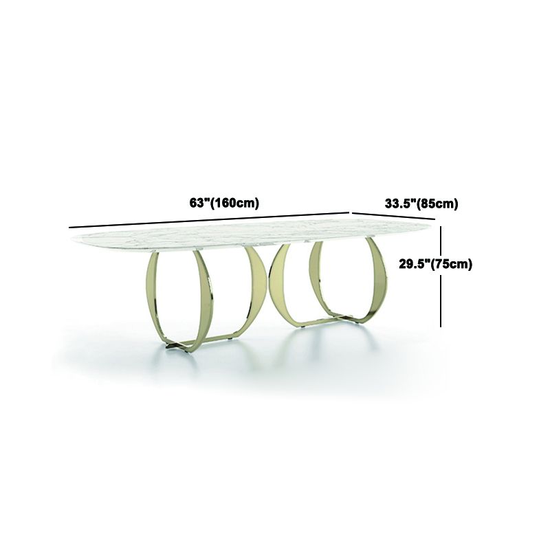 Nordic Glam Style Rectangle Sintered Stone Table Set 1/4/5/7 Pieces Dining Set