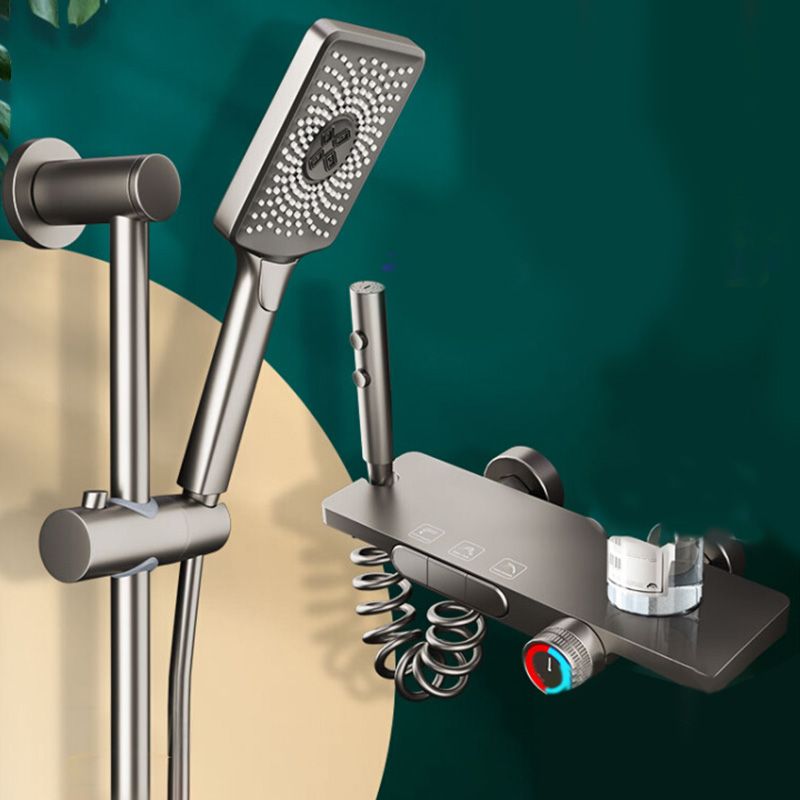 Wall Mount Shower Set Solid Color Adjustable Spray Pattern Shower Combo