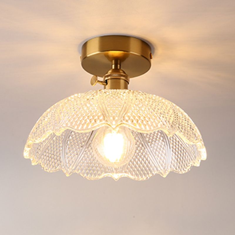 Plafonnier encastré de style moderne avec abat-jour en verre pour salon et chambre à coucher