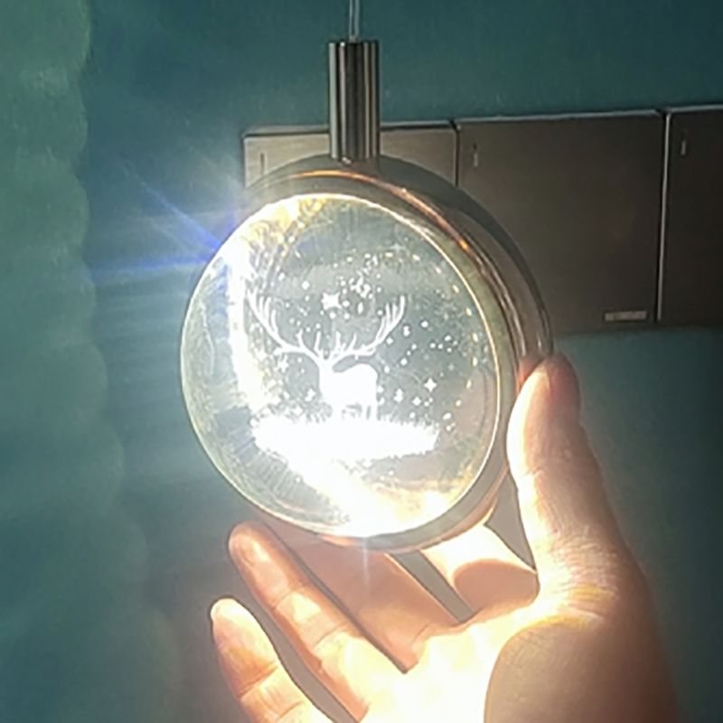 1-Light Modern Crystal Pendant Light Globe LED Hanging Pendant for Bedroom