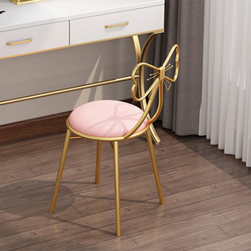 Upholstered Dining Chair Glam Style Open Back Dining Room Chair for Indoor
