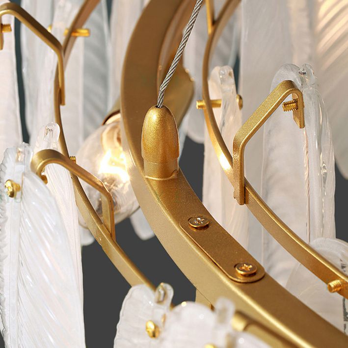 Circle Chandelier Light Fixture Designer Modern Simplicity Glass Pendant Lighting for Restaurant