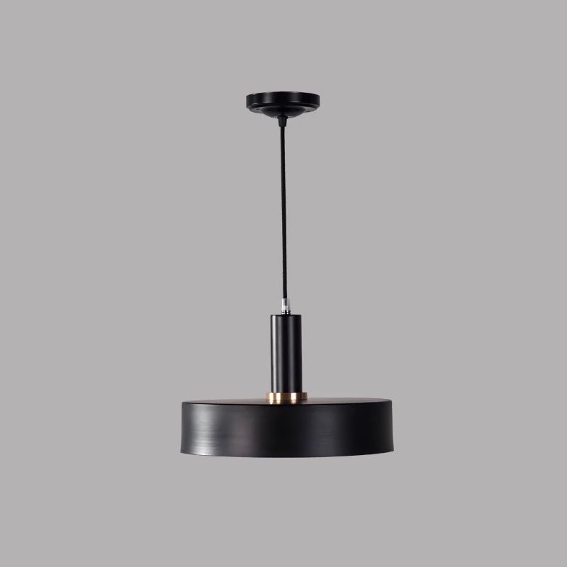 Round Bedroom Drop Lamp Metallic 1-Head Contemporary Hanging Ceiling Light