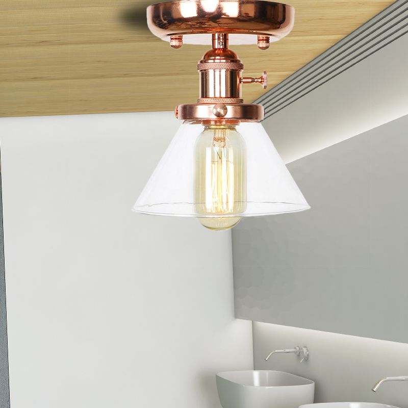 Bulb single a sfioramento del globo industriale/ampio bagliore/diamante con soffitto con lampada con tonalità in vetro trasparente/ambra