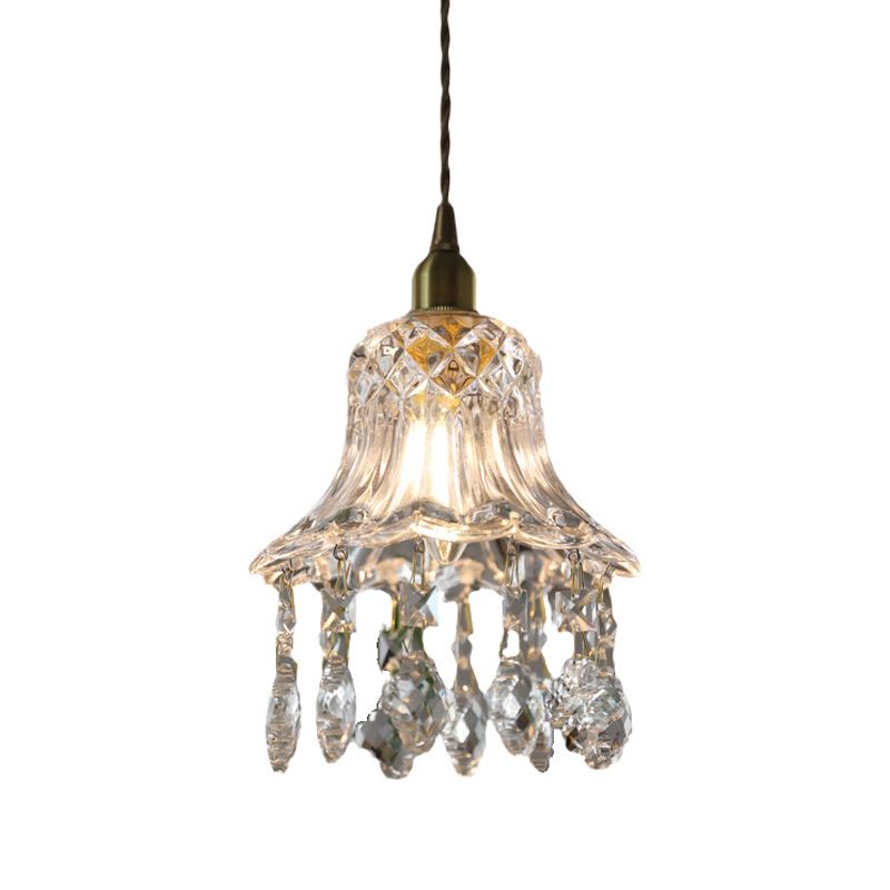 Modern Style Pendant Light Glass Crystal Hanging Light for Dining Room Living Room