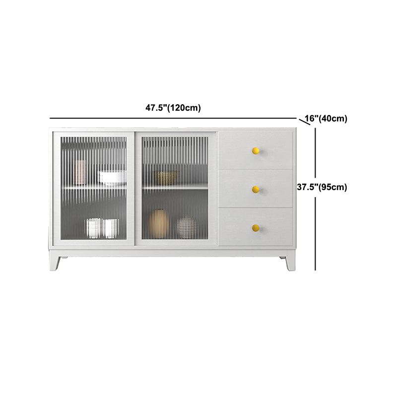 Modern White Rectangle Accent Cabinet Knobs 1 Shelves Cabinet