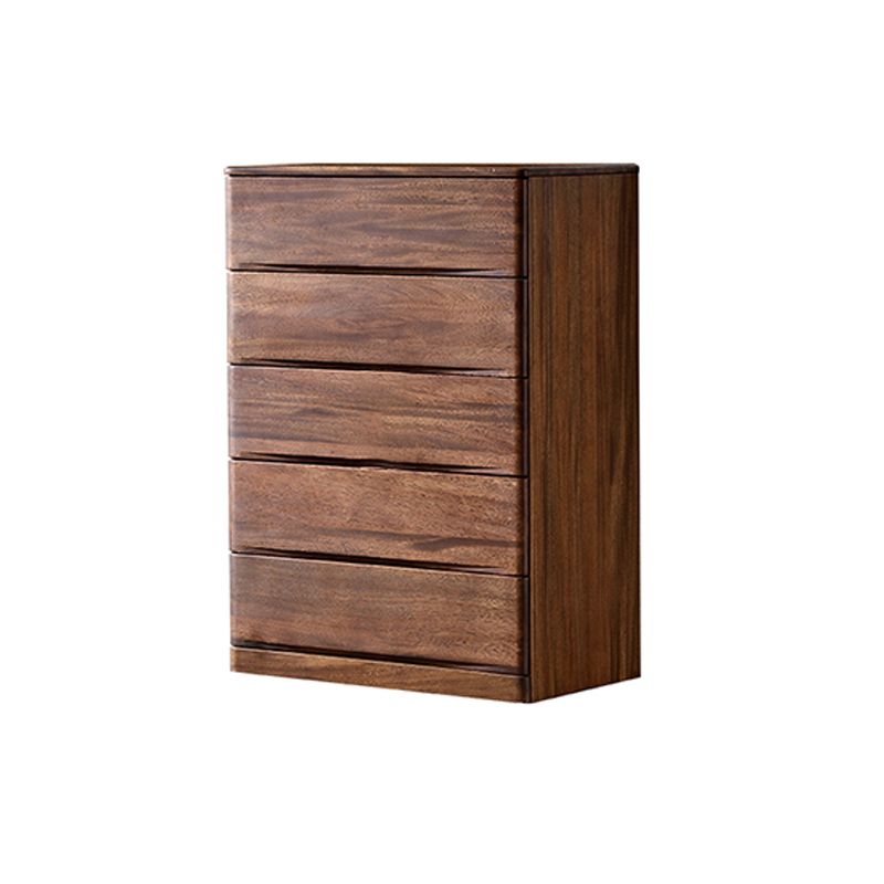 Mid-Century Modern Accent Chest with 5 Drawers Rectangle Chest