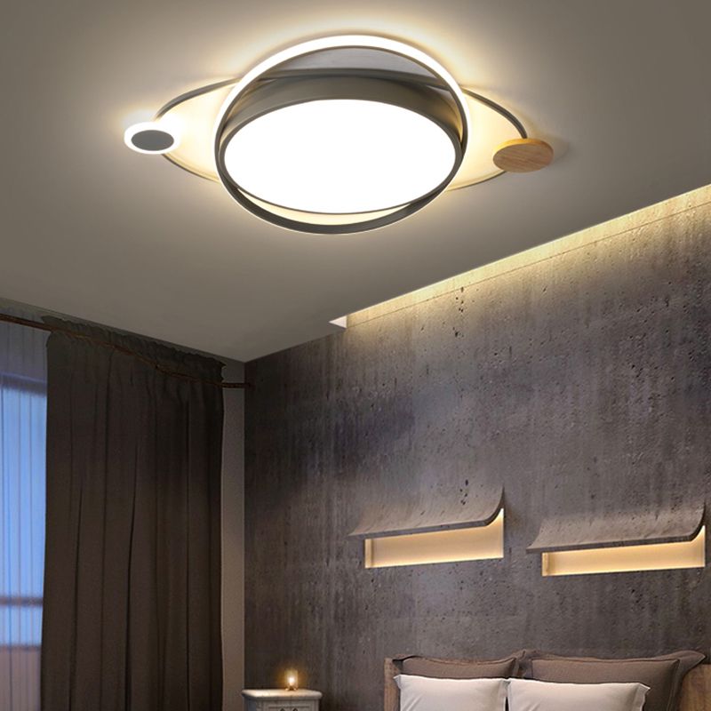 Modern Style Round Shape Ceiling Fixtures Metal 3 Light Flush Ceiling Light Fixtures