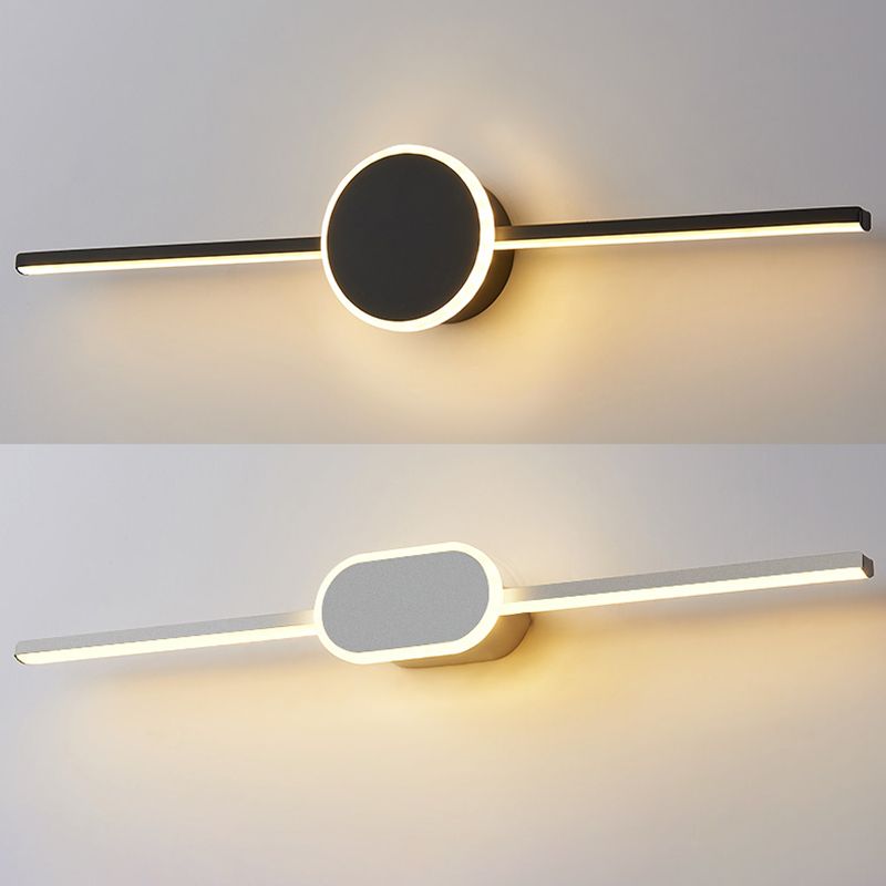 Luci di applique a parete lineare Modern Metal 1 Light Stipce Swree con tonalità acrilica