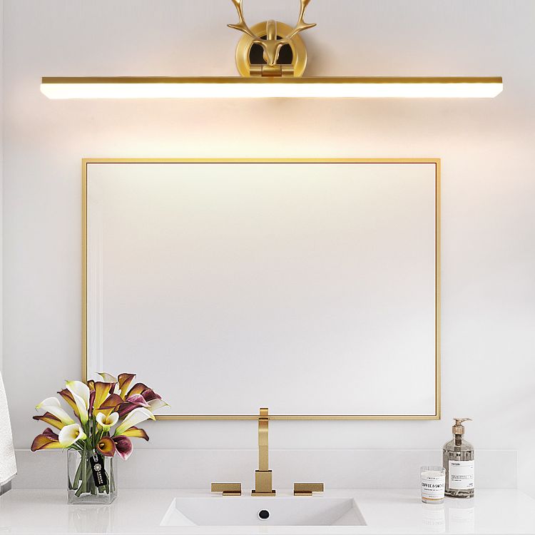Midden-eeuwse luxe stijl gestroomlijnde wand gemonteerd ijdelheid lichten koper spoeling mount wand sconce voor badkamer