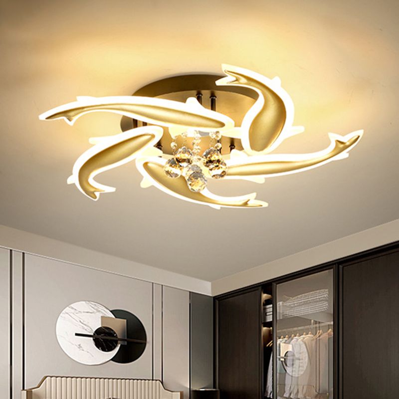 Spiralspülleuchten zeitgenössische Kristalldecke Leuchte für Schlafzimmer