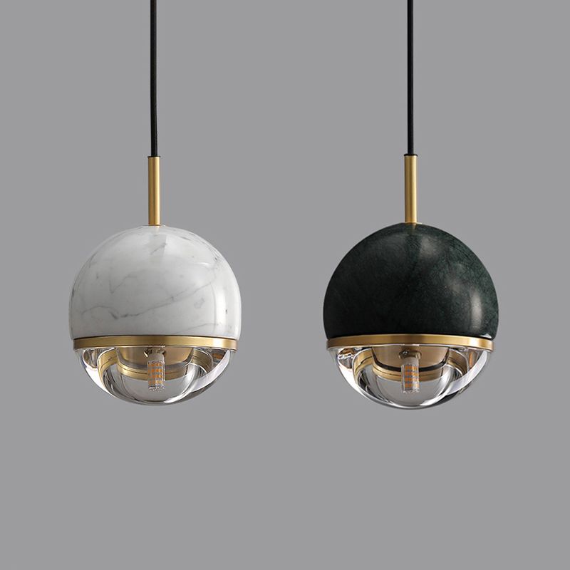 Modern Style Hanging Ceiling Light Global Suspension Pendant Light with Stone Shade