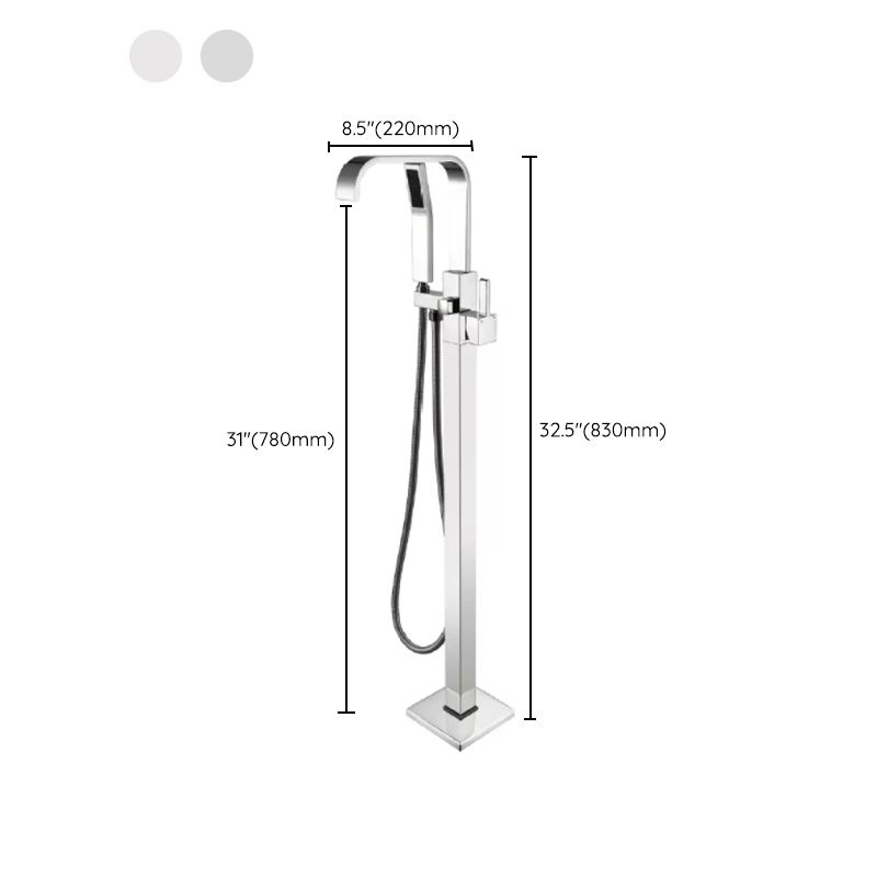 Floor Mounted Metal Freestanding Tub Filler 2 Handles Freestanding Bathtub Faucet