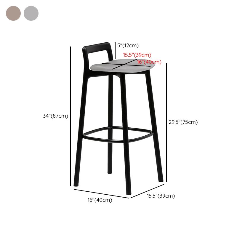 Scandinavian Solid Wood Bar Stool Living Room Faux Leather Counter Stools
