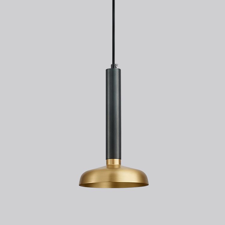 Moderne luxuriöse Single -Anhänger Leichte Kupferstange Hängelampe in Schwarz und Gold