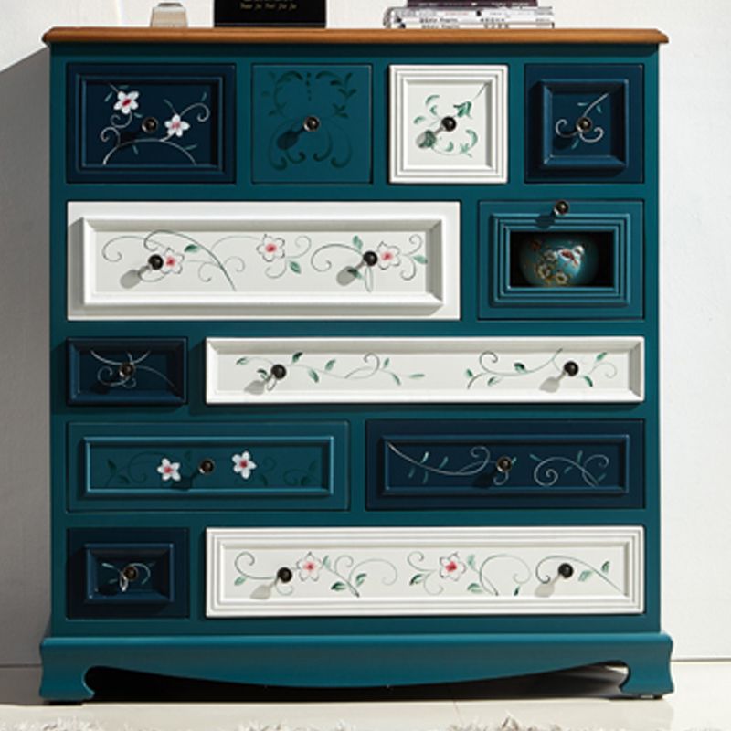 Nautical Storage Chest Dresser Solid Wood Storage Chest with 7/10/12 Drawers