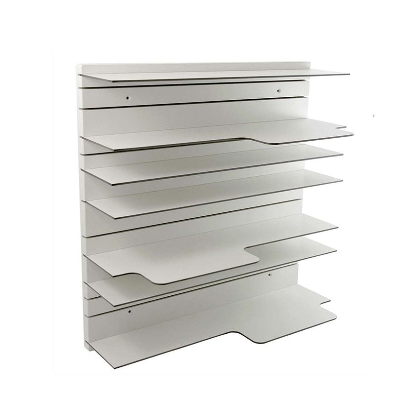 Industrial Metal Bookcase Floating Closed Back Bookshelf with Shelves