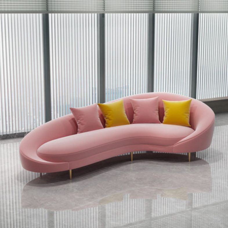 Contemporary Velvet Sloped Arms Sofa with Tight Back for Livingroom