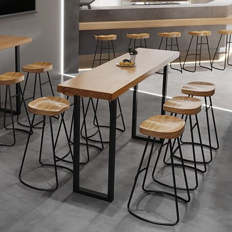 1/4/7 Pieces Modern Rectangular Pub Table Set Wooden Counter Table with High Stools