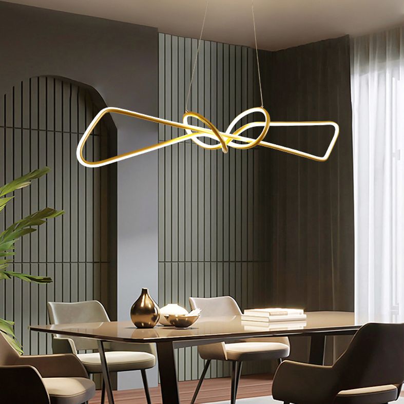 Linear LED Island Chandelier Lights Metal New Modern Hanging Lamp for Dining Room