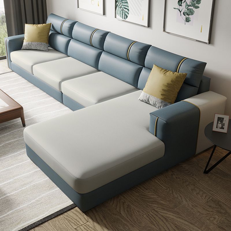 Contemporary L-Shape Sectional with Chaise and Recessed Arms