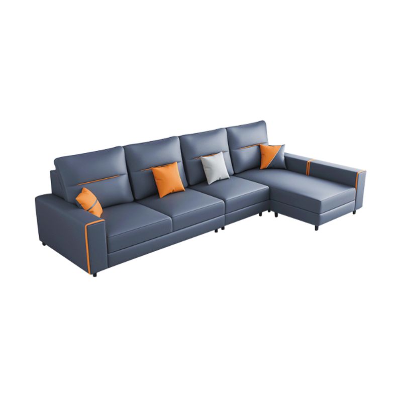 Cushion Back Faux Leather Sectional Sofa 35.43" Tall Sectional Sofa