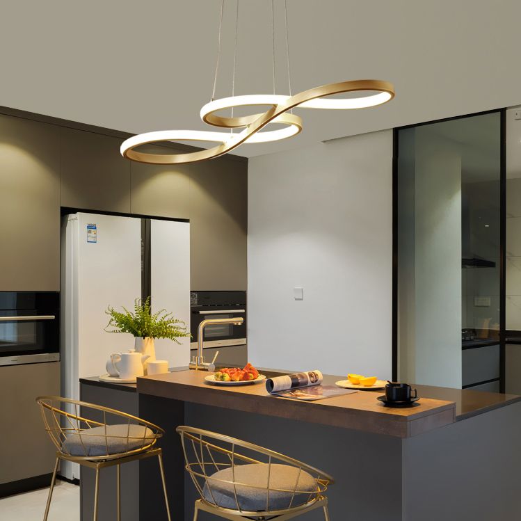 Musical Note Island Chandelier Lights Simplicity Acrylic Chandelier Lighting Fixtures for Living Room