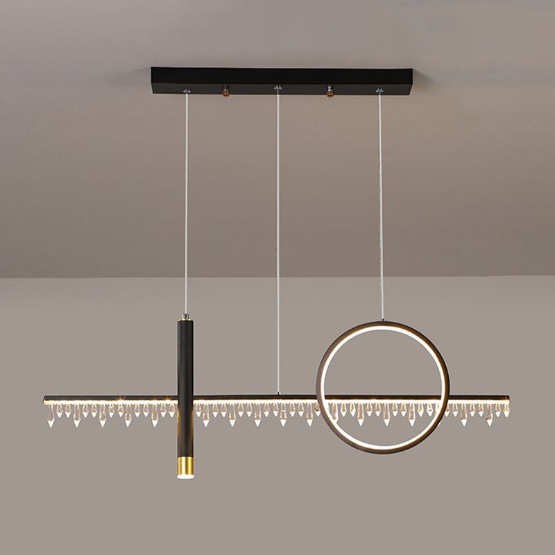 Minimalistische lineare LED -Pendelleuchte Lichtkristall -Essraum Island Leuchte Leuchte