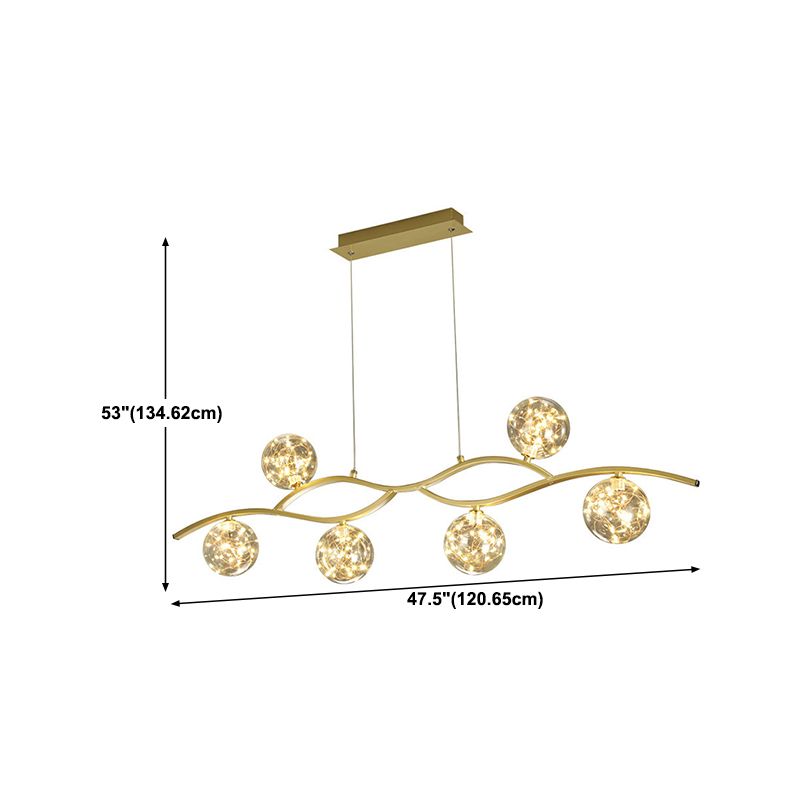 Simple Hanging Island Light Glass LED Hanging Lighting Fixture for Sitting Room