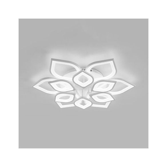 31.5"/39" Wide Leaf Flush Ceiling Light Simple Acrylic LED White Flush Mount Light Fixture in Warm/White/Natural Light