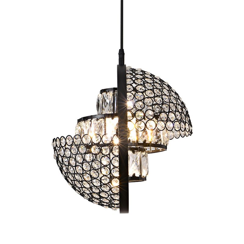 Modern Simplicity Crystal Hanging Lamp Sphere Shape Pendant Light for Living Room