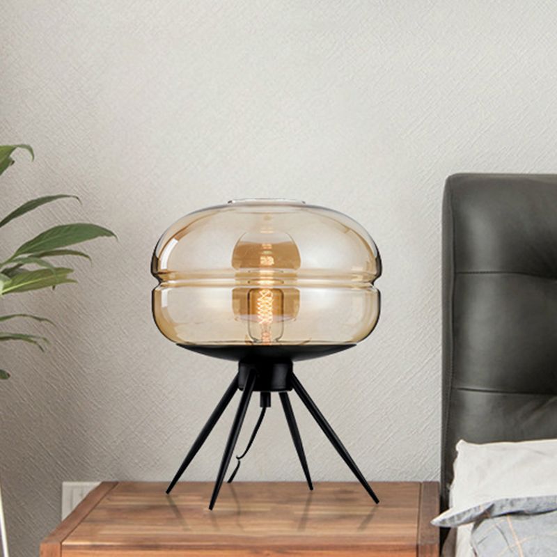 Shaded Task Lighting Contemporary Cognac Glass 1 Bulb Living Room Small Desk Lamp
