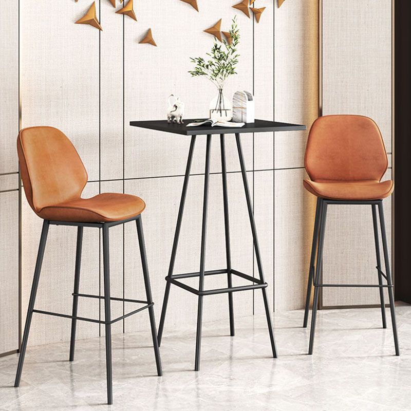 Industrial Style Iron Bar Table Square Top Indoor 4 Legs Bistro Table - 23"W x 41"H