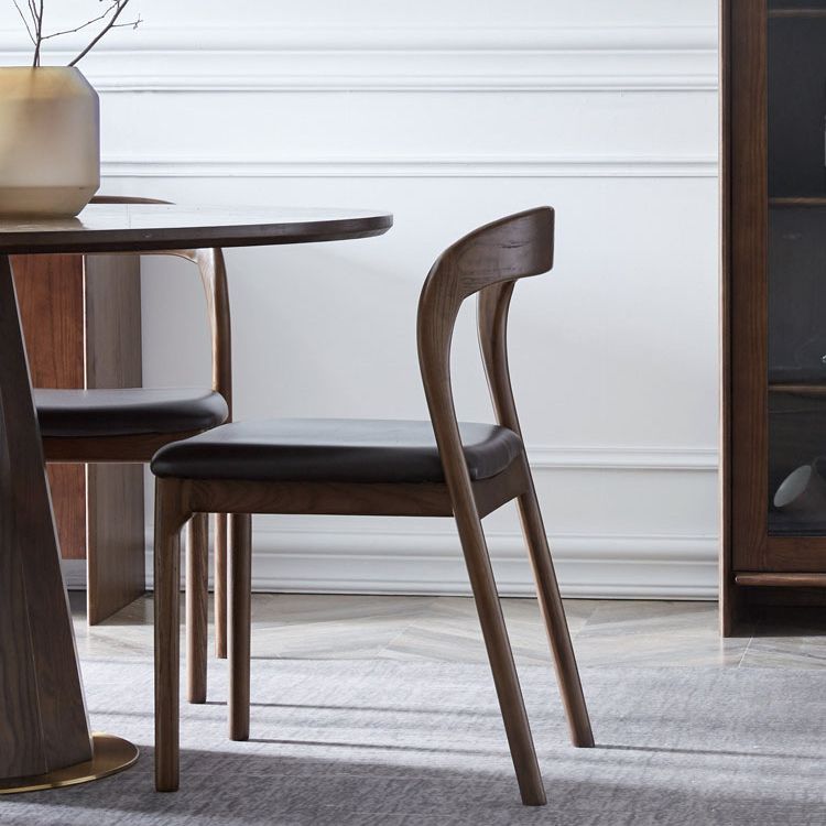 Modern Style Chair Dining Armless Chairs with Wooden Legs for Kitchen