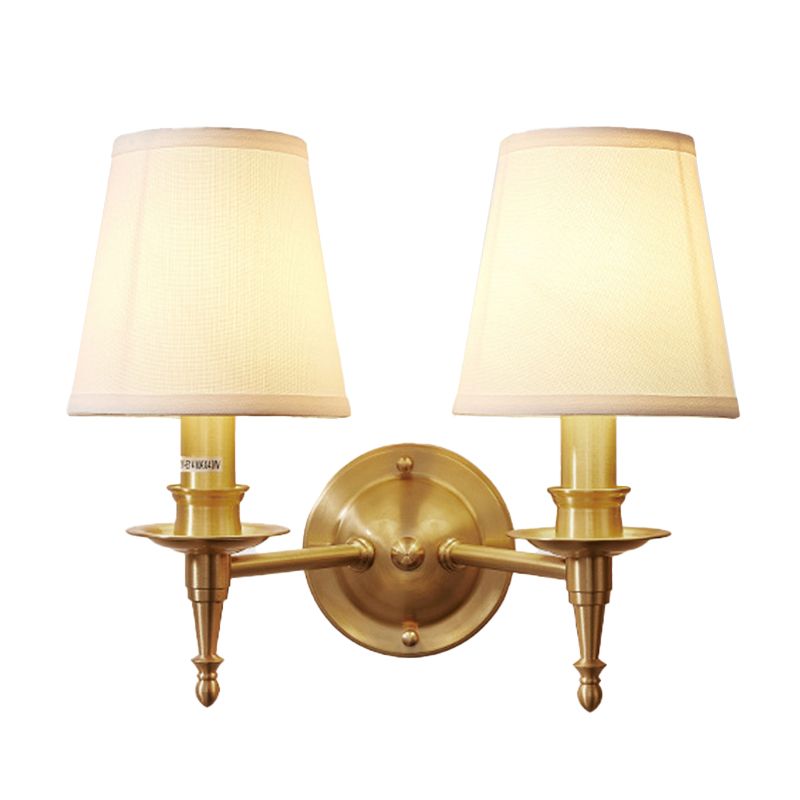 Cone Wall Lighting Modern Fabric Wall Light Fixtures in Gold