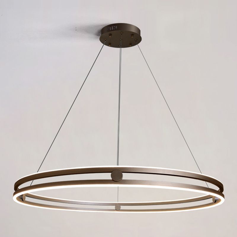 Contemporary Simple LED Hanging Pendant Light Silicone Linear Chandelier for Living Room