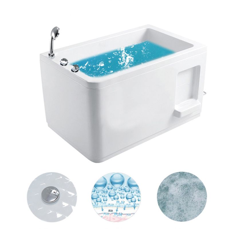 Small Tub Modern Soaking White Acrylic Bathroom Back to Wall Bathtub