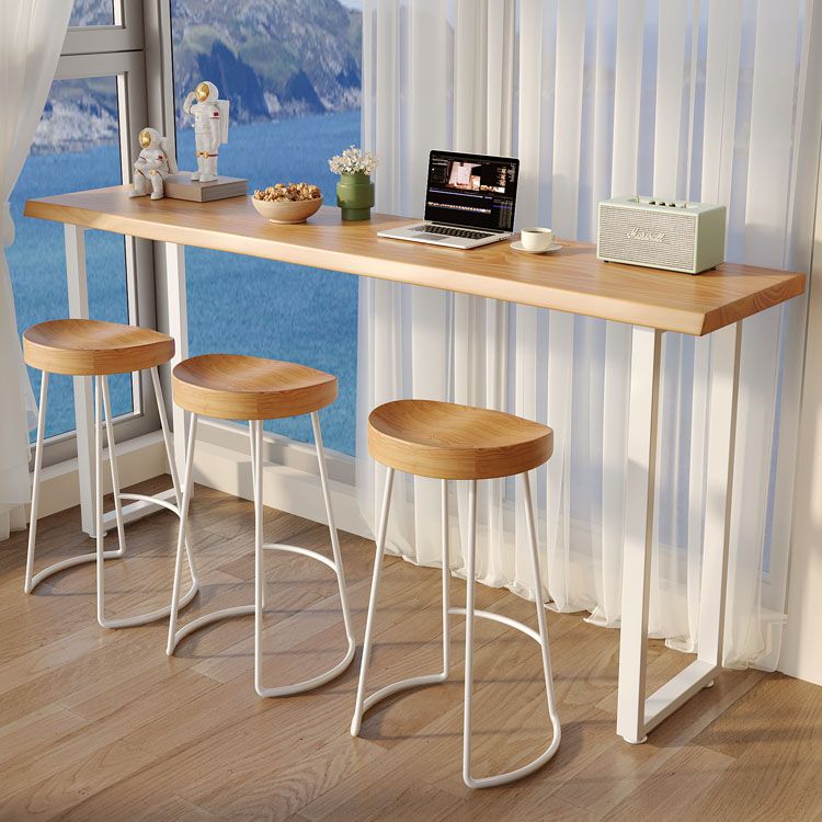 Industrial Rectangle Bar Table Set 1/4 Pcs Solid Wood Bar Table and Bar Stool