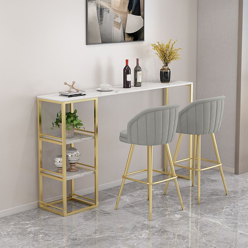 Contemporary Upholstered Counter Stool Rectangle Bar-height Bar Stool for Living Room