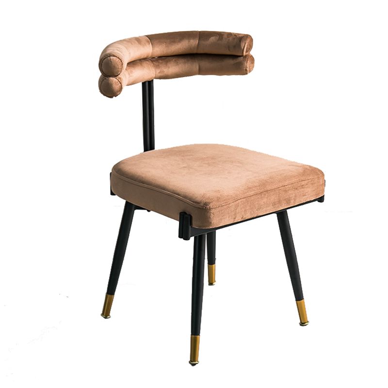 Glam Style Armless Dining Chairs Fabric Home Dining Side Chair