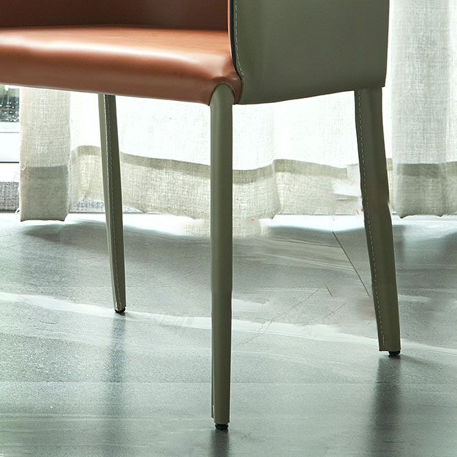 Comedor Silla de comedor contemporánea de cuero Silla con respaldo sólido con brazo