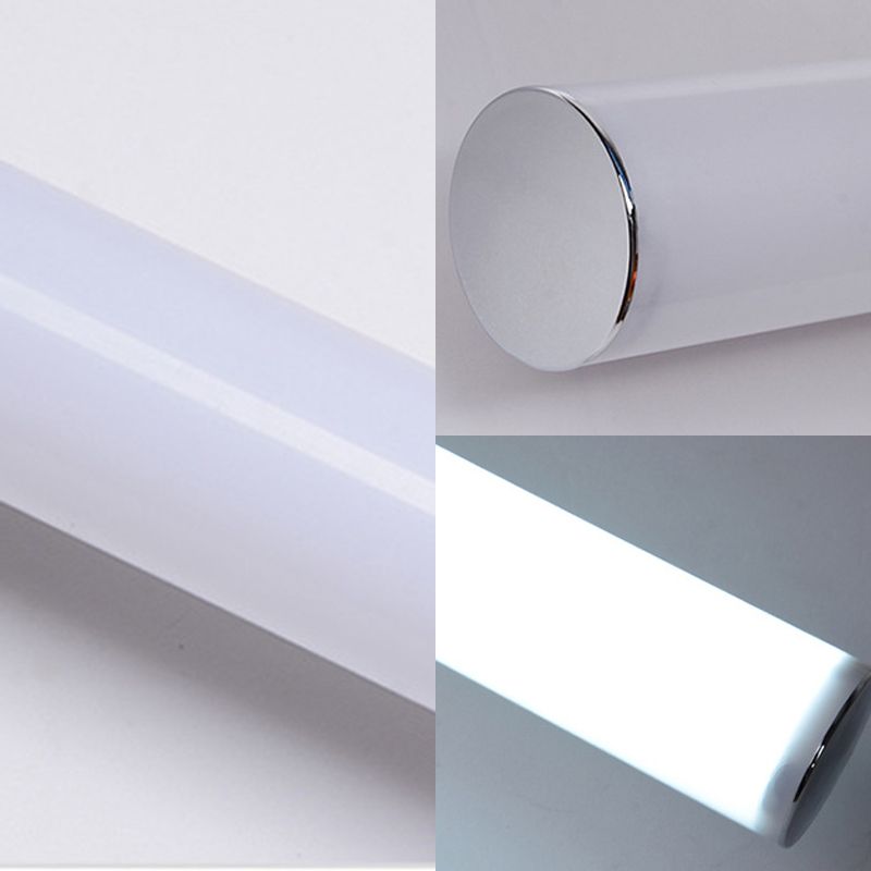 Silver Acrylic Contemporary Wall Sconce 1-Light Linear Wall Mounted Lighting for Bathroom