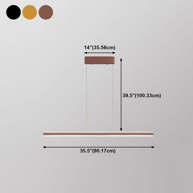 Modern Metal Island Lamps Linear 2-Head Restaurant Pendant Lights with Acrylic Shade