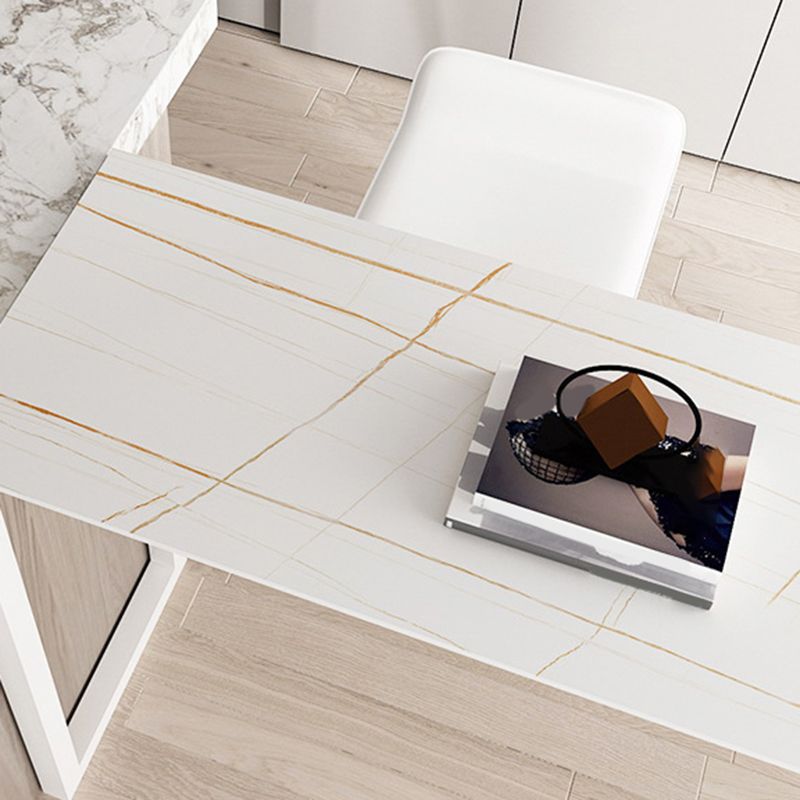 Sintered Stone Bistro Bar Table Double Pedestal Bar Table for Kitchen