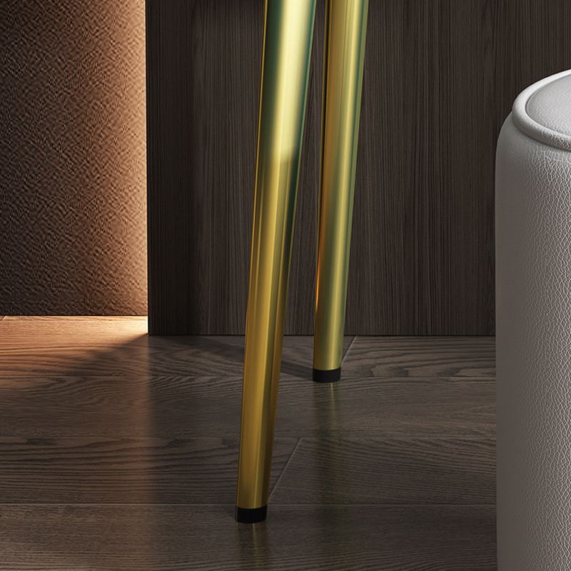 4-Drawers Glass/Stone Top Dressing Table Luxurious Metal Vanity