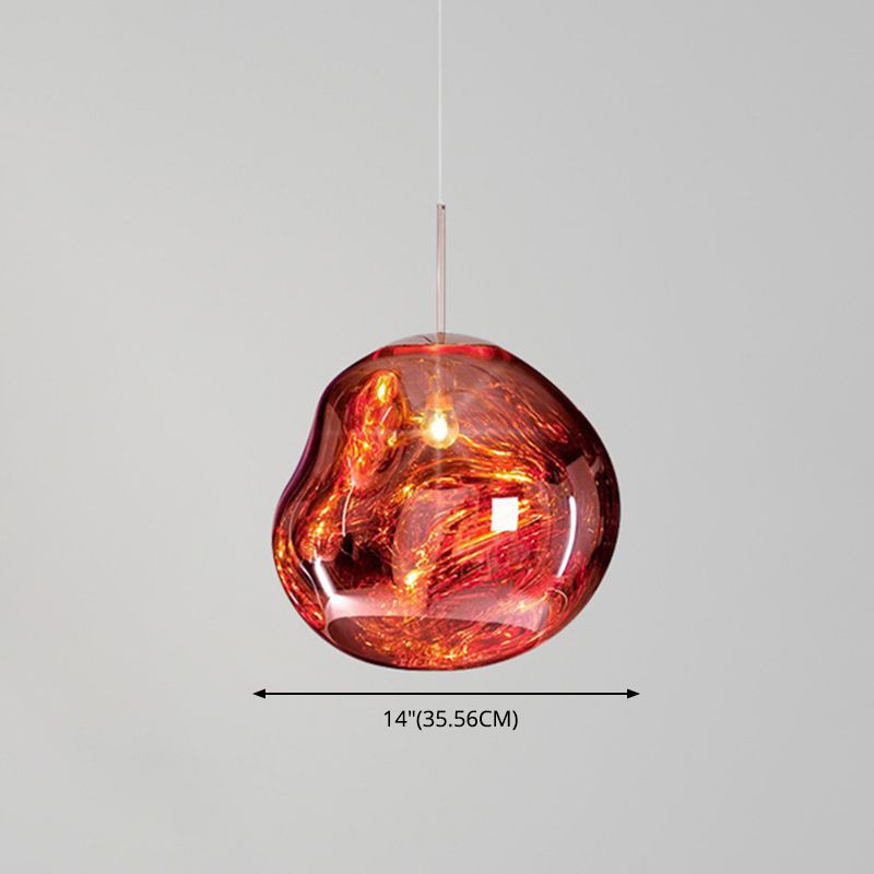 Irregular Electroplated Lava Glass Pendant Light 1 Lights Minimalist Post-modern Lighting Fixture for Restaurant Bar