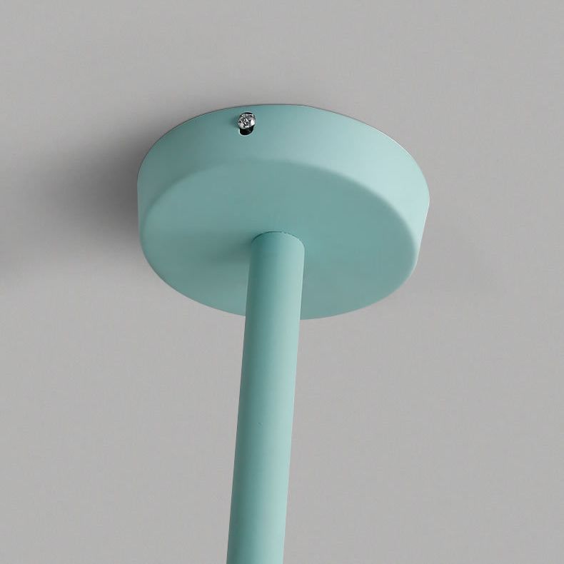 Nordic Wood Macron Chandelier Metal Lampshade Pendant Lighting Fixtures for Bedroom